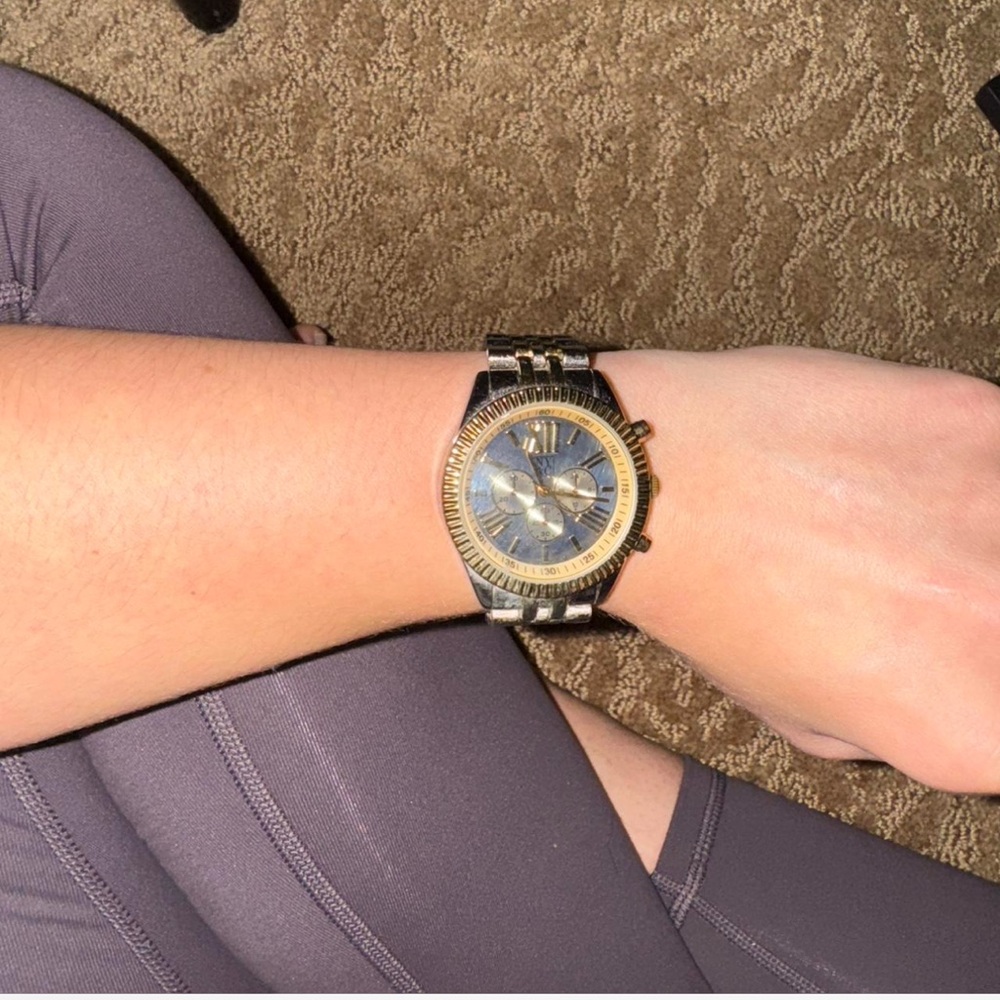 Gold and Silver Chronograph Watch